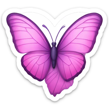 heart pink purple butterfly sticker