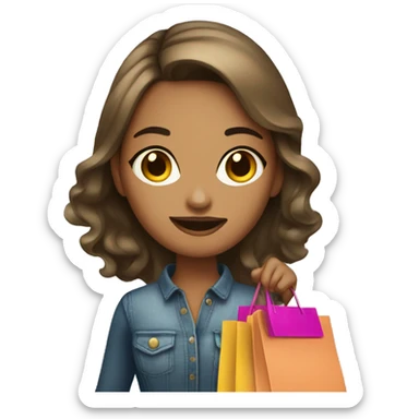 Shopaholic girl sticker