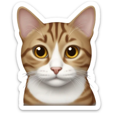 tabby cat brown and white sticker