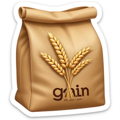 bag of grain and 2d logo grain sticker