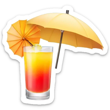 tequila sunrise with mini paper umbrella in the drink sticker