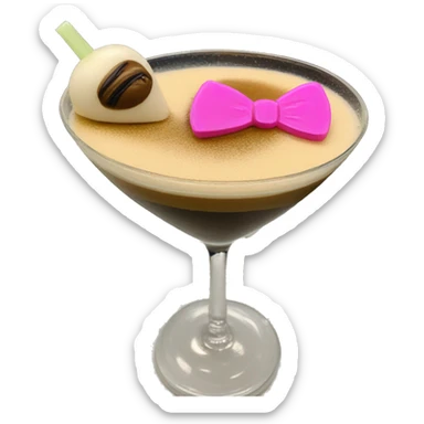 Espresso martini with pink bow  sticker