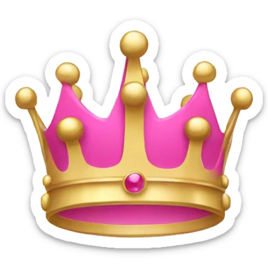 Pink and gold crown sticker