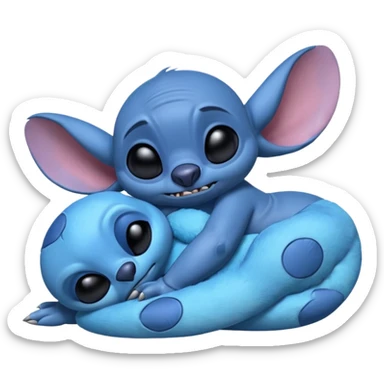 Stitch the blue alien from Lilo & Stitch sleeping sticker