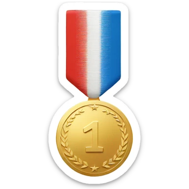 Gold medal with number one on it, no other text sticker