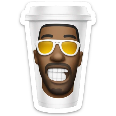 Juicy J drinking out of a styrofoam cup sticker