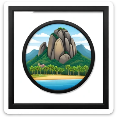 cinematic-realistic-guatapé-rock-emoji colombia in a picture frame sticker