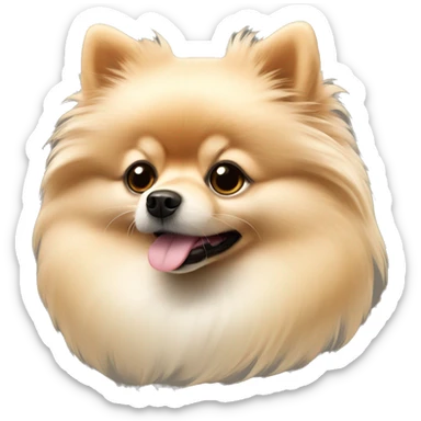 cream colored pomeranian sticker