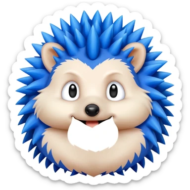 A blue hedgehog with 6 spines  sticker