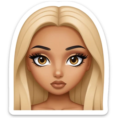 italian, pretty eyes, black eyeliner, pretty bratz baddie sticker