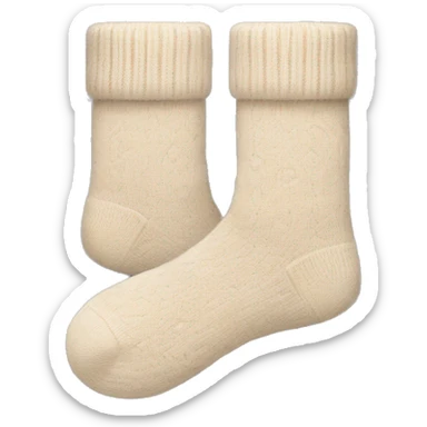Pair of cozy winter socks beige sticker