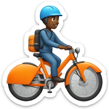 Courier on an orange bike sticker
