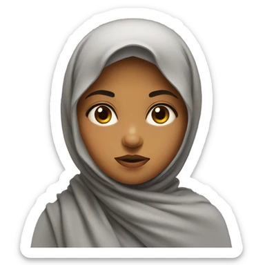 moslem girl grumpy sticker