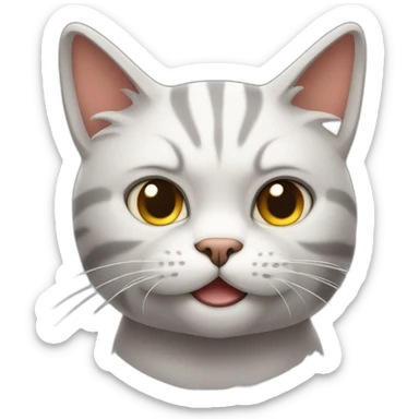 a cat with muscles as whole body that is looking a little sceptical sticker