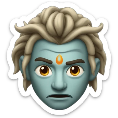 lord-shiva-in-anger-only-face-expression sticker