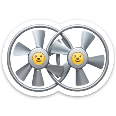 two fans with motion lines sticker