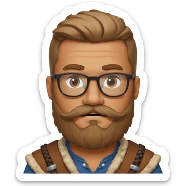 Glasses-Wearing wild viking sticker