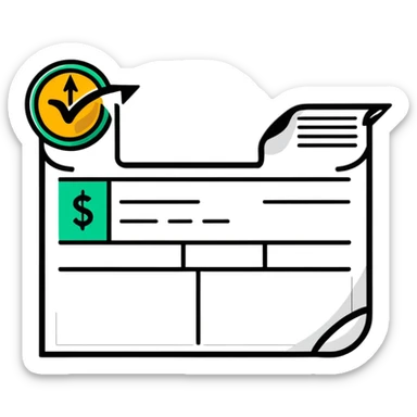 A receipt with a circular return arrow, representing a return policy sticker