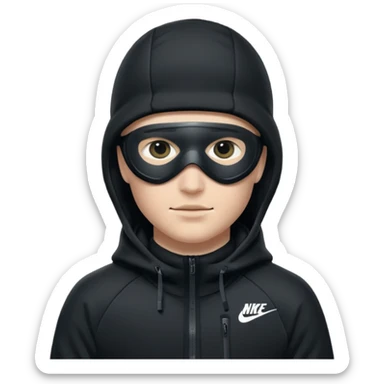 White person wearing a Nike Tex with hood and ski mask co all black and https://encrypted-tbn0.gstatic.com/images?q=tbn:ANd9GcTQEV3H5Fpq8Dp-ki2RTwgbdHqMsKZzDtarA9ywqiFzKVKjxdLc5Fq9yDOax7-XC4trueI2pFuItpqM_TVrGODdDG5la_rbm9lB8utSLKXm&s=10 sticker