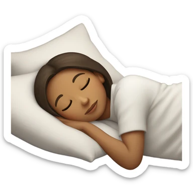 Girl with brunette hair sleeping  sticker