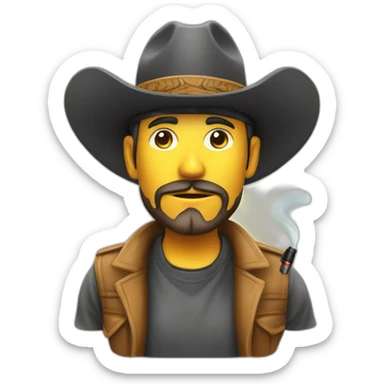 un hombre con sombrero de paja fumando vape sticker