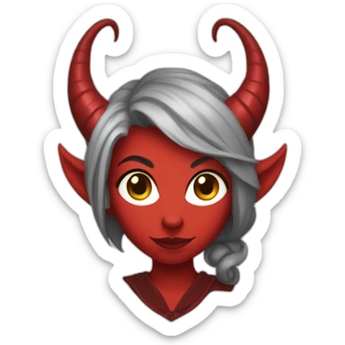 red female tiefling sticker