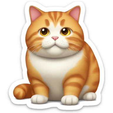 Very fat Cat red head  sticker
