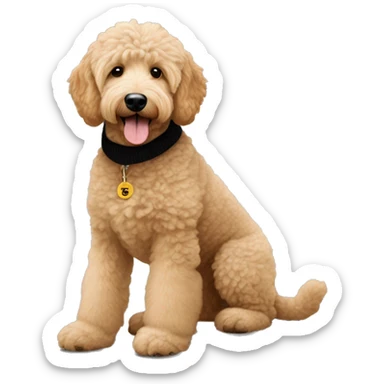 Goldendoodle wearing ugg shoes and black polo ralph lauren sweater  sticker