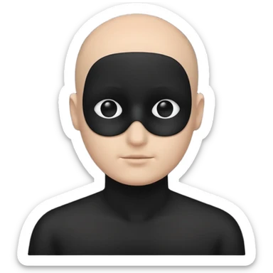 completely flat black silhouette, no facial features, no eyes, no no nose, no lips, no hair sticker