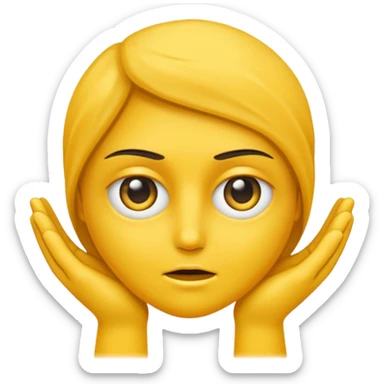 Visage jaune qui se frotte les mains avec un regard vicieux sticker