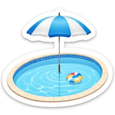 Swimming pool with umbrella  sticker
