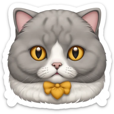 scottish fold cat grey with small ears sticker