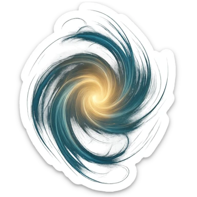 an abstract swirl of light and energy, evoking the essence of a soul, abstract swirl, light, energy, essence of a soul sticker