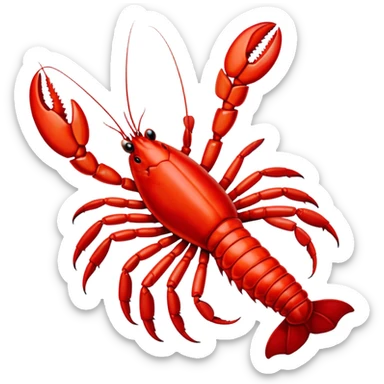 bright red lobster with big claws sticker