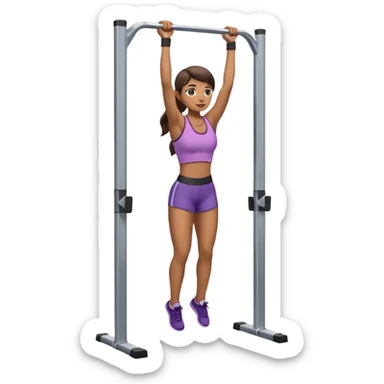 woman doing pull up full body on a stable pull up bar sticker