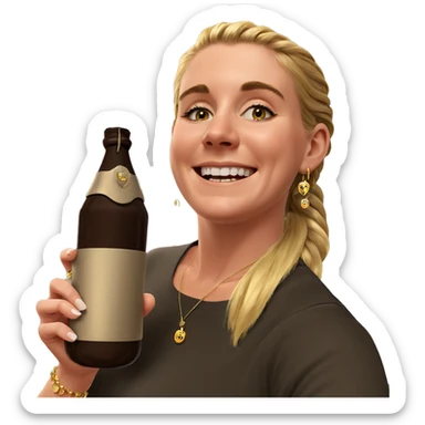 smiling girl with jewelry sticker