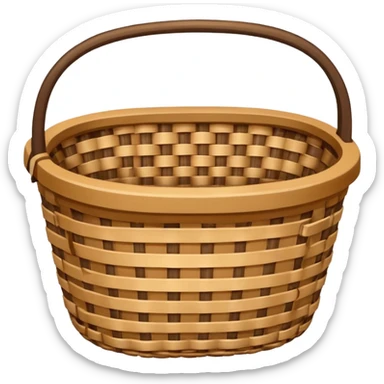 patterned empty wicker basket sticker