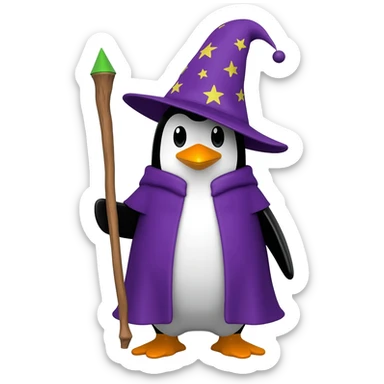 Penguin Wizard sticker