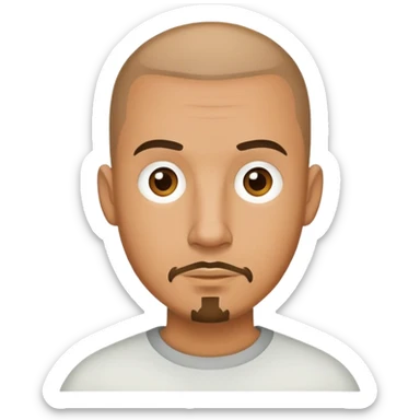 tan man with a buzz cut and goatee  sticker