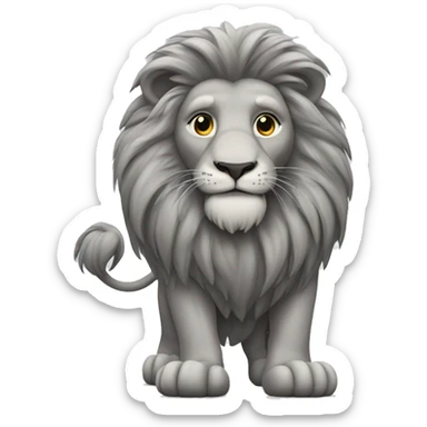 Grey Lion standing on hind legs sticker
