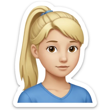 Blonde white teenager with a ponytail sticker