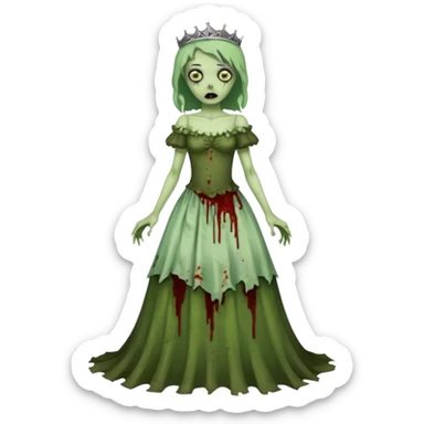 zombie princess full body torn dress sticker