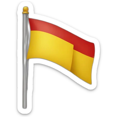 Flag with yellow and red colour sticker