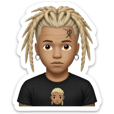 создай 3 д используя лицо XXXTENTANSION sticker