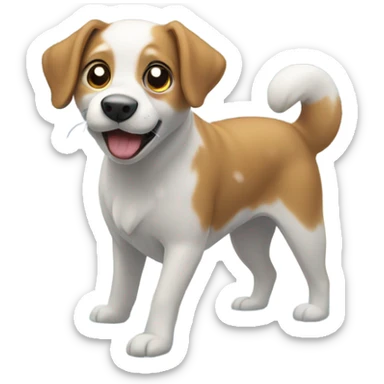 Dog playing in the snow sticker