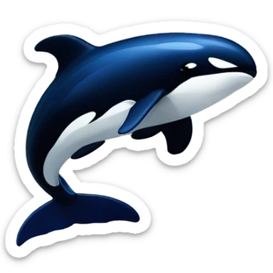 An orca whale wearing a Vancouver Canucks hat and jersey sticker