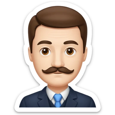 A person with a square mustache and a side part  sticker