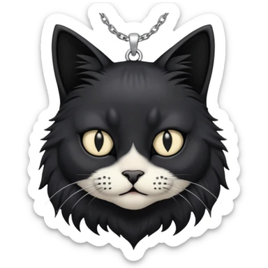 Goth cat with silver item  sticker