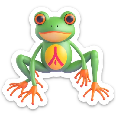 biohazard frog with robotic leg sticker