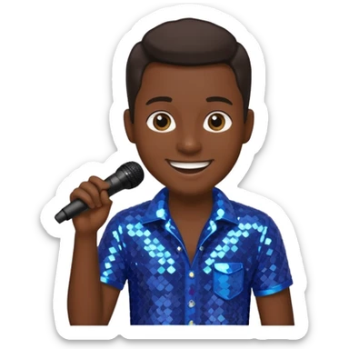 microphone for group karaoke with people sticker